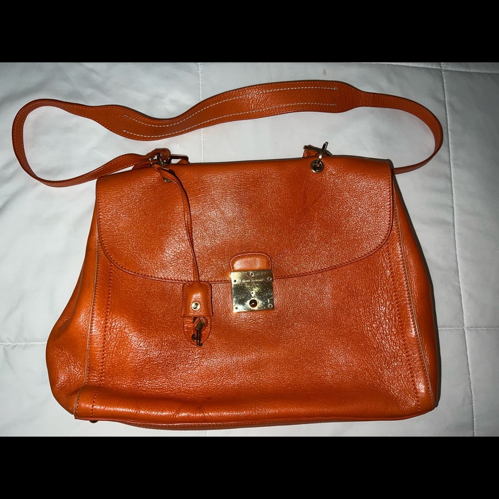 🧡 Marc Jacobs Vintage 1984 Satchel Leather Purse - Mandarin Orange 🍊👜